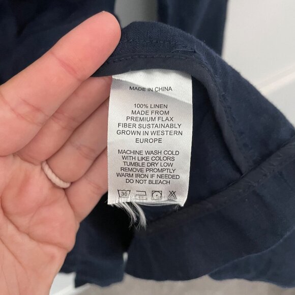 Quince 100% European Linen Blazer Deep Navy Blue Size L - Picture 6 of 6